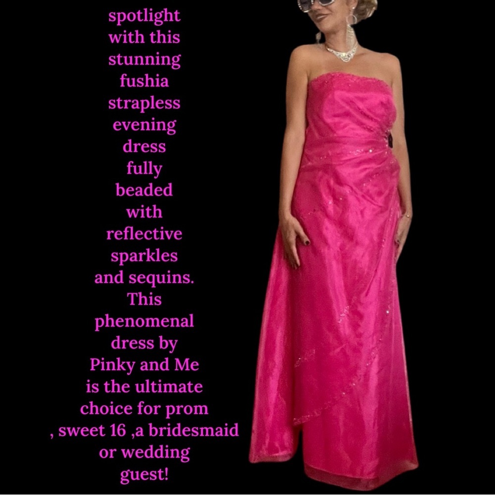 NWT!! Fushia Gown Quincenera Wedding Sweet Sixteens Prom Dress SZ 4
